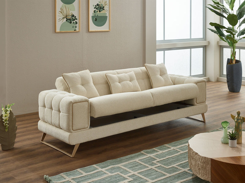 Rose 3-pieces (Sofa & Loveseat & Chair) Livingroom in Light Grey - Dark Grey - 200-SIM-ROS-CALVE16-CALVE18-321
