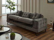 Rose 3-pieces (Sofa & Loveseat & Chair) Livingroom in Light Grey - Dark Grey - 200-SIM-ROS-CALVE16-CALVE18-321