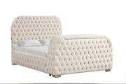 Rose - Cream Upholstered King Bed with TV Lift, Bluetooth speaker and USB Type C - B142-K-Bed
