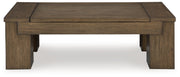 Rosswain Coffee Table with 2 End Tables in Warm Brown - PKG018509