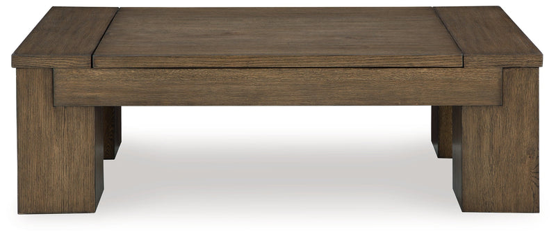 Rosswain Coffee Table with 2 End Tables in Warm Brown - PKG018509