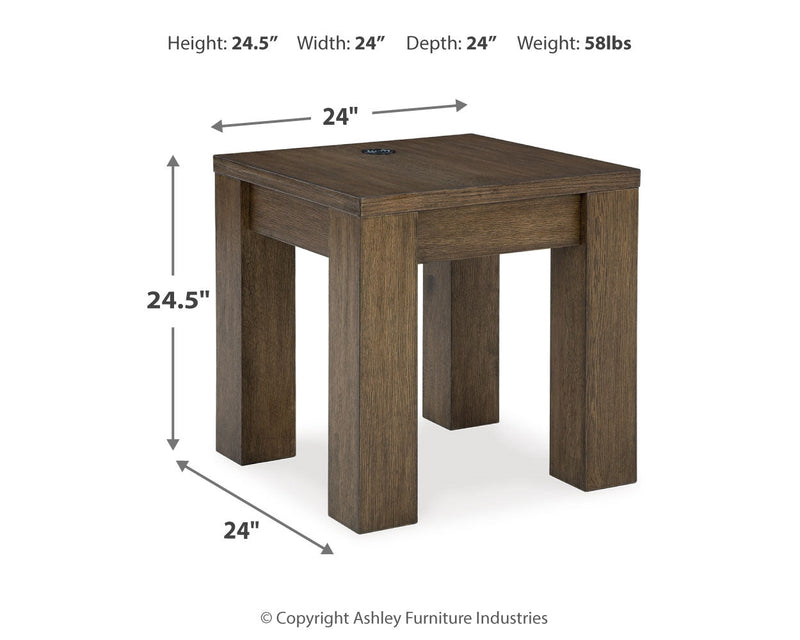 Rosswain Coffee Table with 2 End Tables in Warm Brown - PKG018509
