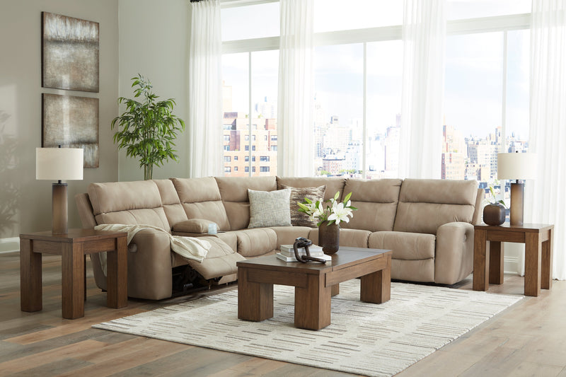 Rosswain Coffee Table with 2 End Tables in Warm Brown - PKG018509