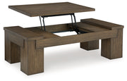 Rosswain Coffee Table with 2 End Tables in Warm Brown - PKG018509