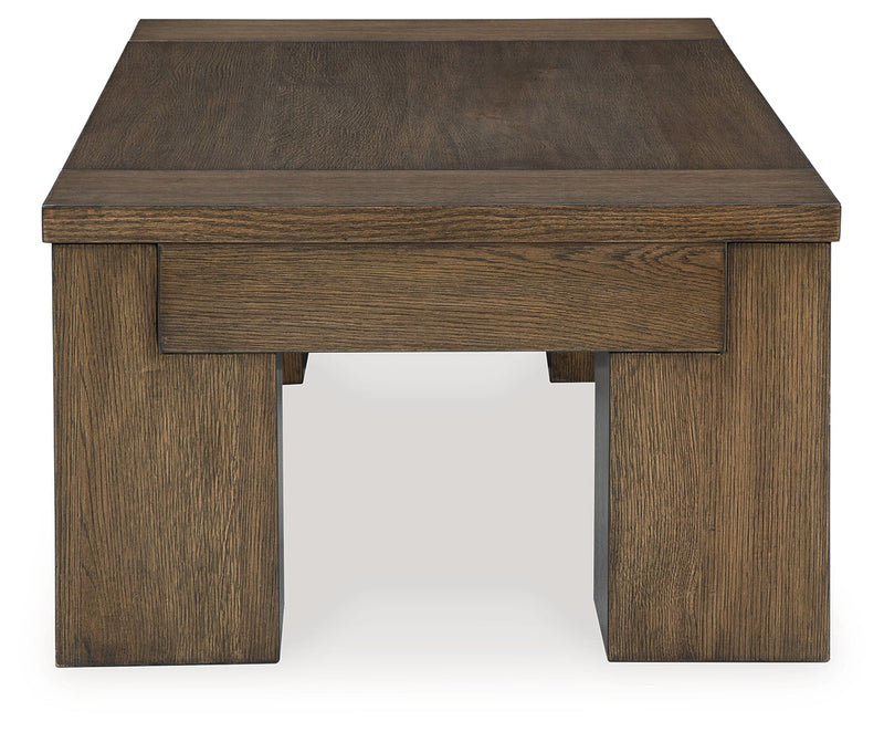 Rosswain Coffee Table with 2 End Tables in Warm Brown - PKG018509