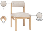 Roundhill Linen Textured Fabric Upholstered Dining Chair in Beige, Set of 2 - 11051Beige-C