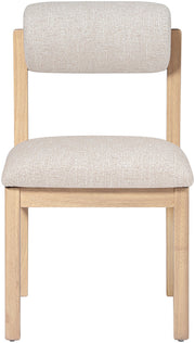 Roundhill Linen Textured Fabric Upholstered Dining Chair in Beige, Set of 2 - 11051Beige-C