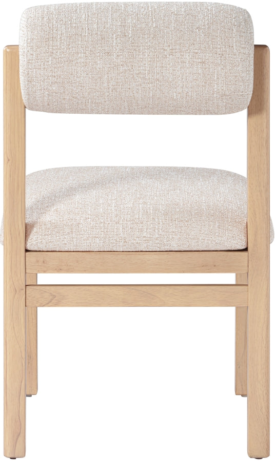 Roundhill Linen Textured Fabric Upholstered Dining Chair in Beige, Set of 2 - 11051Beige-C