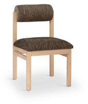 Roundhill Linen Textured Fabric Upholstered Dining Chair in Brown, Set of 2 - 11051Brown-C
