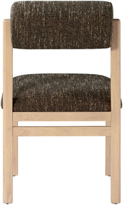 Roundhill Linen Textured Fabric Upholstered Dining Chair in Brown, Set of 2 - 11051Brown-C