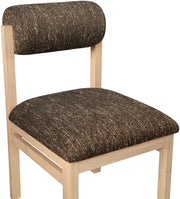 Roundhill Linen Textured Fabric Upholstered Dining Chair in Brown, Set of 2 - 11051Brown-C
