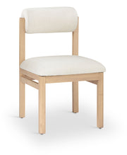 Roundhill Linen Textured Fabric Upholstered Dining Chair in Cream, Set of 2 - 11051Cream-C