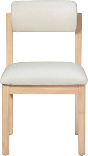 Roundhill Linen Textured Fabric Upholstered Dining Chair in Cream, Set of 2 - 11051Cream-C
