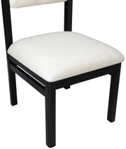 Roundhill Linen Textured Fabric Upholstered Dining Chair in Cream, Set of 2 - 11053Cream-C