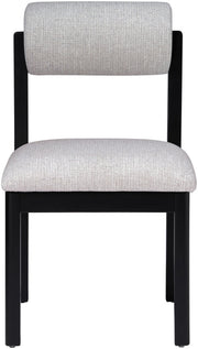 Roundhill Linen Textured Fabric Upholstered Dining Chair in Grey, Set of 2 - 11053Grey-C