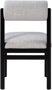 Roundhill Linen Textured Fabric Upholstered Dining Chair in Grey, Set of 2 - 11053Grey-C