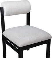 Roundhill Linen Textured Fabric Upholstered Dining Chair in Grey, Set of 2 - 11053Grey-C