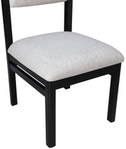 Roundhill Linen Textured Fabric Upholstered Dining Chair in Grey, Set of 2 - 11053Grey-C