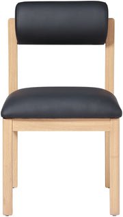 Roundhill Vegan Leather Upholstered Dining Chair in Black, Set of 2 - 11052Black-C