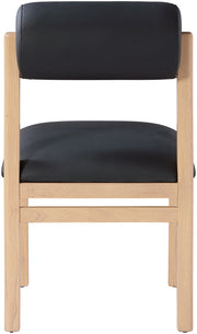 Roundhill Vegan Leather Upholstered Dining Chair in Black, Set of 2 - 11052Black-C