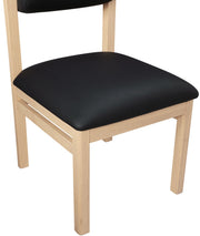 Roundhill Vegan Leather Upholstered Dining Chair in Black, Set of 2 - 11052Black-C