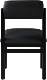 Roundhill Vegan Leather Upholstered Dining Chair in Black, Set of 2 - 11054Black-C