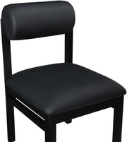 Roundhill Vegan Leather Upholstered Dining Chair in Black, Set of 2 - 11054Black-C