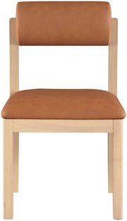 Roundhill Vegan Leather Upholstered Dining Chair in Cognac, Set of 2 - 11052Cognac-C