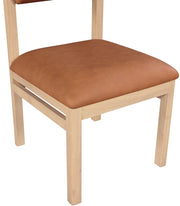 Roundhill Vegan Leather Upholstered Dining Chair in Cognac, Set of 2 - 11052Cognac-C