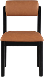 Roundhill Vegan Leather Upholstered Dining Chair in Cognac, Set of 2 - 11054Cognac-C