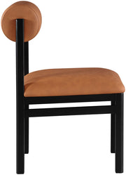 Roundhill Vegan Leather Upholstered Dining Chair in Cognac, Set of 2 - 11054Cognac-C
