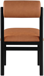 Roundhill Vegan Leather Upholstered Dining Chair in Cognac, Set of 2 - 11054Cognac-C