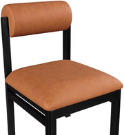 Roundhill Vegan Leather Upholstered Dining Chair in Cognac, Set of 2 - 11054Cognac-C