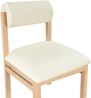 Roundhill Vegan Leather Upholstered Dining Chair in Cream, Set of 2 - 11052Cream-C