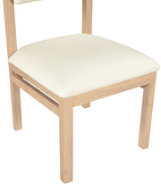 Roundhill Vegan Leather Upholstered Dining Chair in Cream, Set of 2 - 11052Cream-C