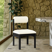 Roundhill Vegan Leather Upholstered Dining Chair in Cream, Set of 2 - 11054Cream-C
