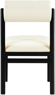 Roundhill Vegan Leather Upholstered Dining Chair in Cream, Set of 2 - 11054Cream-C