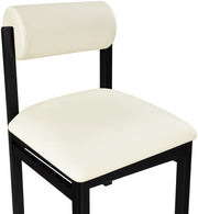 Roundhill Vegan Leather Upholstered Dining Chair in Cream, Set of 2 - 11054Cream-C