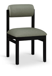 Roundhill Vegan Leather Upholstered Dining Chair in Green, Set of 2 - 11054Green-C