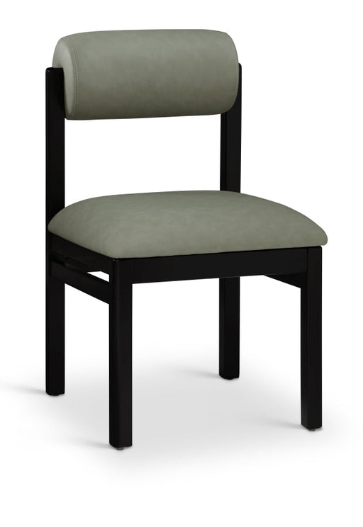 Roundhill Vegan Leather Upholstered Dining Chair in Green, Set of 2 - 11054Green-C