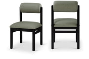 Roundhill Vegan Leather Upholstered Dining Chair in Green, Set of 2 - 11054Green-C
