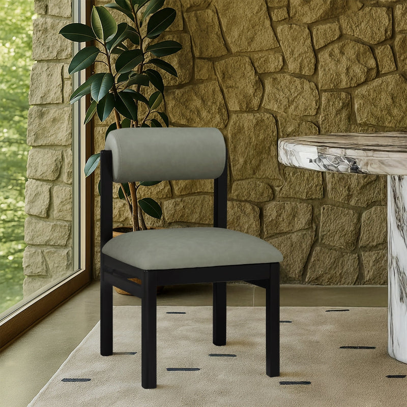 Roundhill Vegan Leather Upholstered Dining Chair in Green, Set of 2 - 11054Green-C