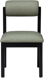 Roundhill Vegan Leather Upholstered Dining Chair in Green, Set of 2 - 11054Green-C