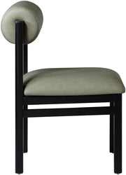 Roundhill Vegan Leather Upholstered Dining Chair in Green, Set of 2 - 11054Green-C