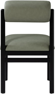 Roundhill Vegan Leather Upholstered Dining Chair in Green, Set of 2 - 11054Green-C