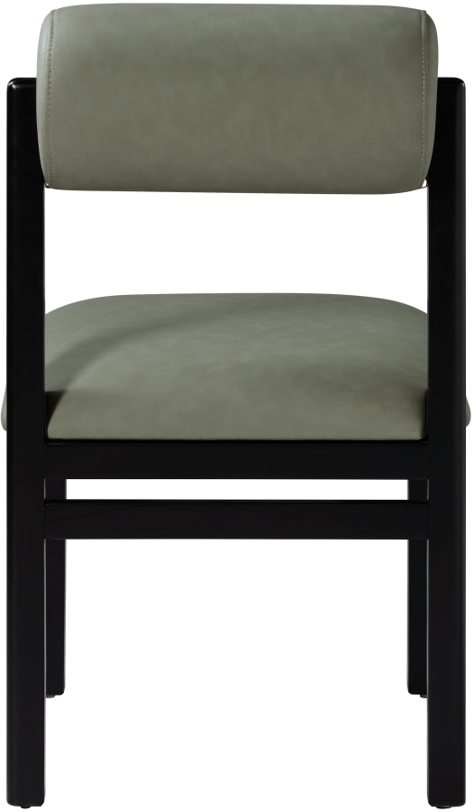 Roundhill Vegan Leather Upholstered Dining Chair in Green, Set of 2 - 11054Green-C