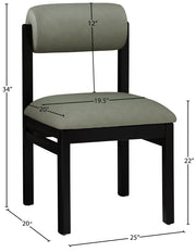 Roundhill Vegan Leather Upholstered Dining Chair in Green, Set of 2 - 11054Green-C