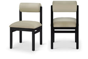 Roundhill Vegan Leather Upholstered Dining Chair in Taupe, Set of 2 - 11054Taupe-C