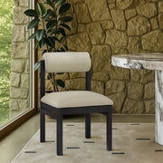 Roundhill Vegan Leather Upholstered Dining Chair in Taupe, Set of 2 - 11054Taupe-C