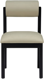 Roundhill Vegan Leather Upholstered Dining Chair in Taupe, Set of 2 - 11054Taupe-C